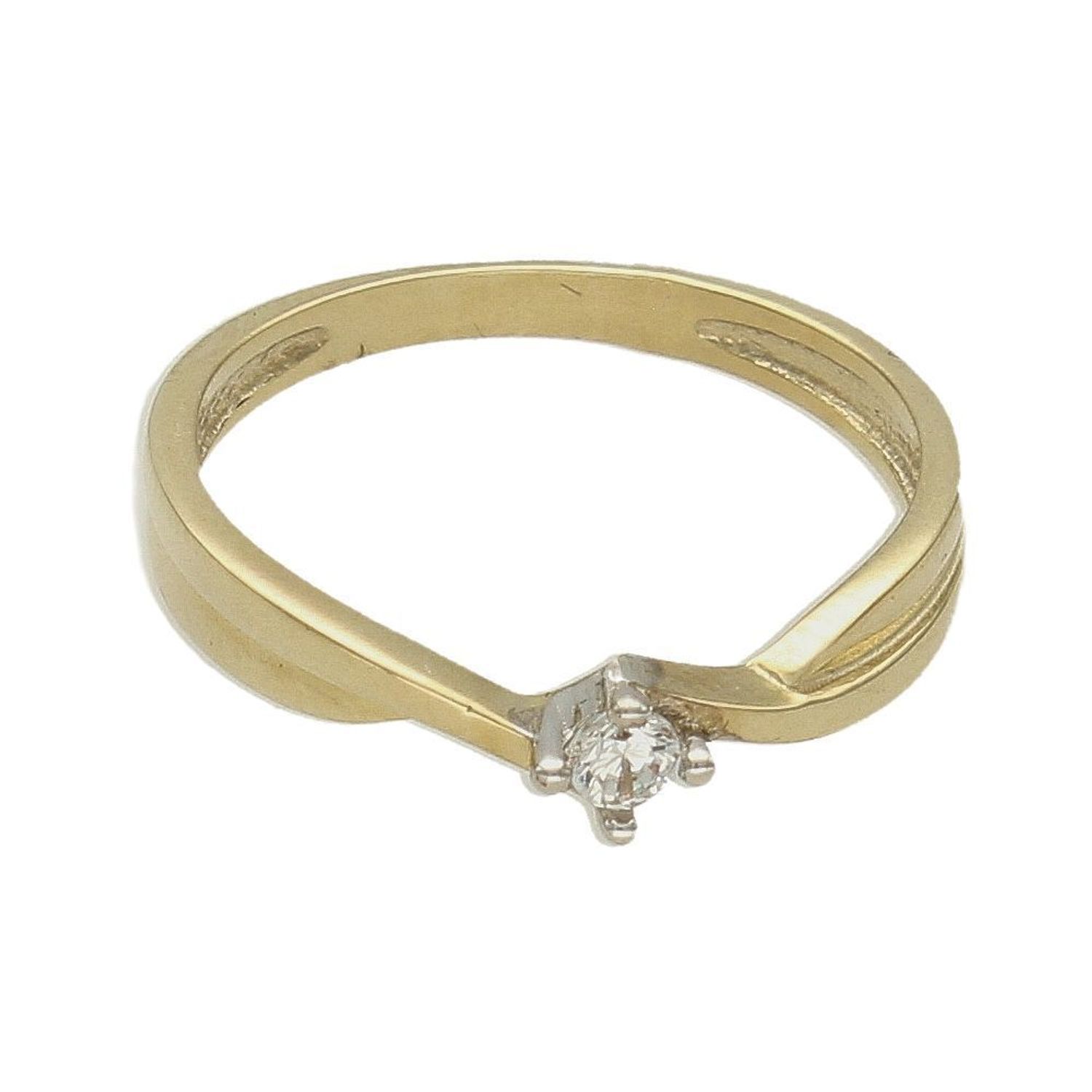 Złoty pierścionek zaręczynowy klasyk pr 333. Na prezent. Klasyczny pierścionek na zaręczyny. Pierścionek z cyrkonią dla dziewczyny. Ponadczasowy wzór, w którym błyszczący kamień został pięknie oprawiony szlachetnym złotem (1).jpg